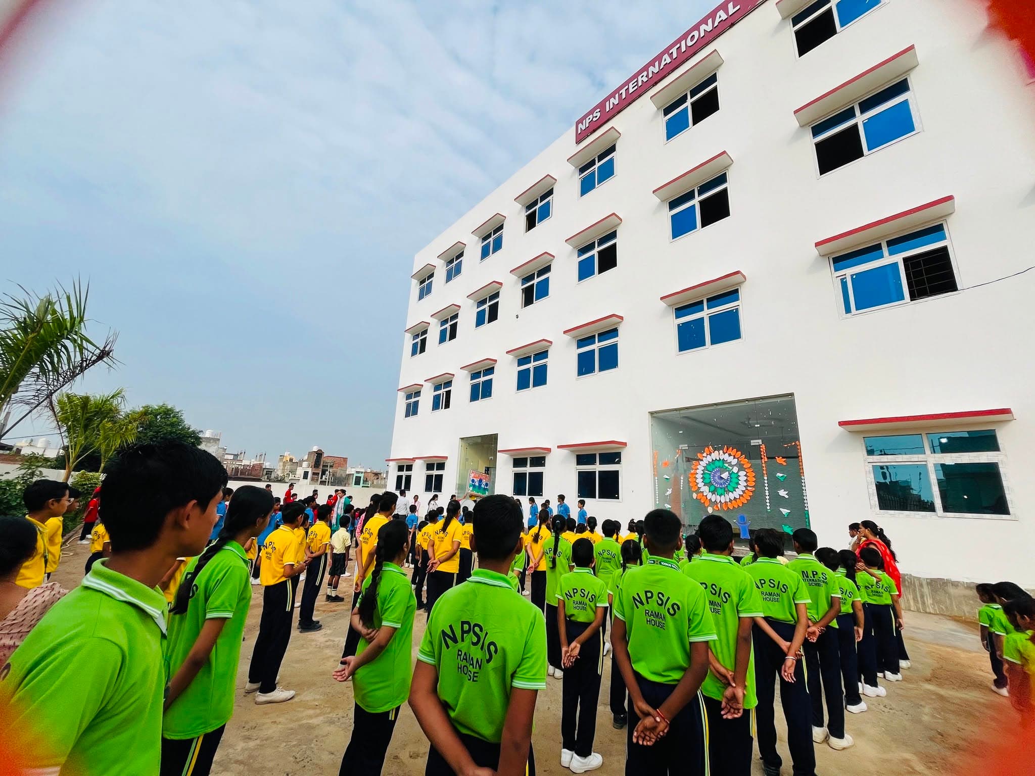 Students in the courtyard at NPS International School, Prime City 3 Campus